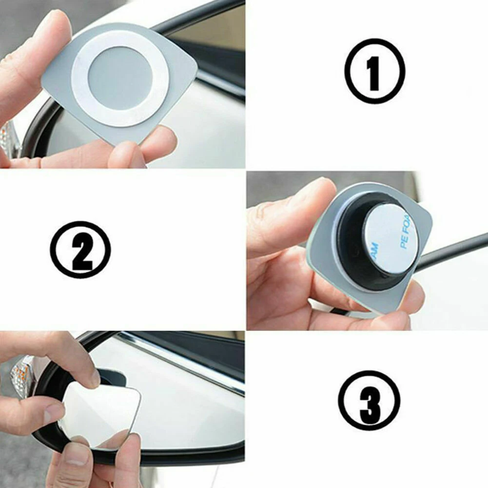 

Car Blind Spot Mirror Side Mirror Wider View Mirrors 2pcs Driver Side 360° Car Reversing Auxiliary Mirror Glass