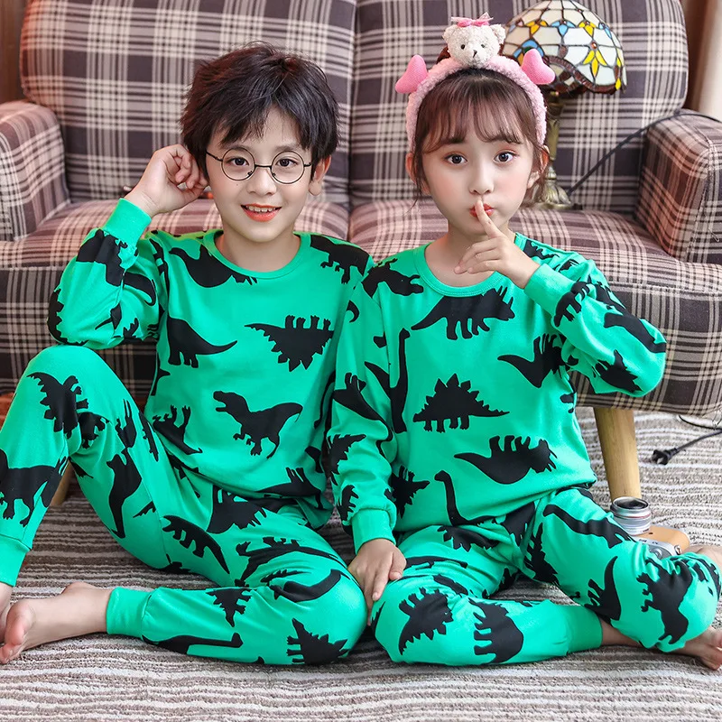 

Baby Boys Pajamas Cartoon Dinosaur Children's Clothing Sleepwear Teen Pajama Cotton Pyjamas Sets For Kids 6 8 10 12 14 Years