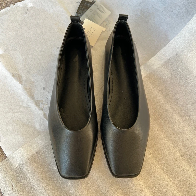 Jenny&Dave Fashion Simple Office Lady Soft Sheep Retro Casual Flat Shoes Women Slip-On Loafers Women