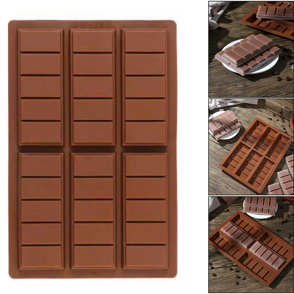 

Chocolate Mould Bar Break Apart Choc Block Ice Tray Silica Gel Cake Bake Cook Cube Silicone Mold Tray For Making Chocolate Bar
