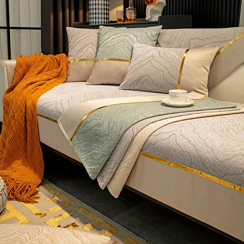 

Chenille Phnom Penh Solid Color Sofa Cover Slip Resistant Slipcover Seat European Couch Cover Sofa Protecto Towel for Living Roo