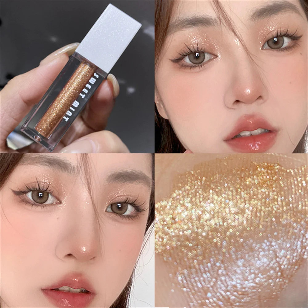 Liquid Eye Shadow Highlighter Waterproof Super Shiny Long Lasting Glitter Brighten Lying Silkworm Professional Makeup Maquillaje