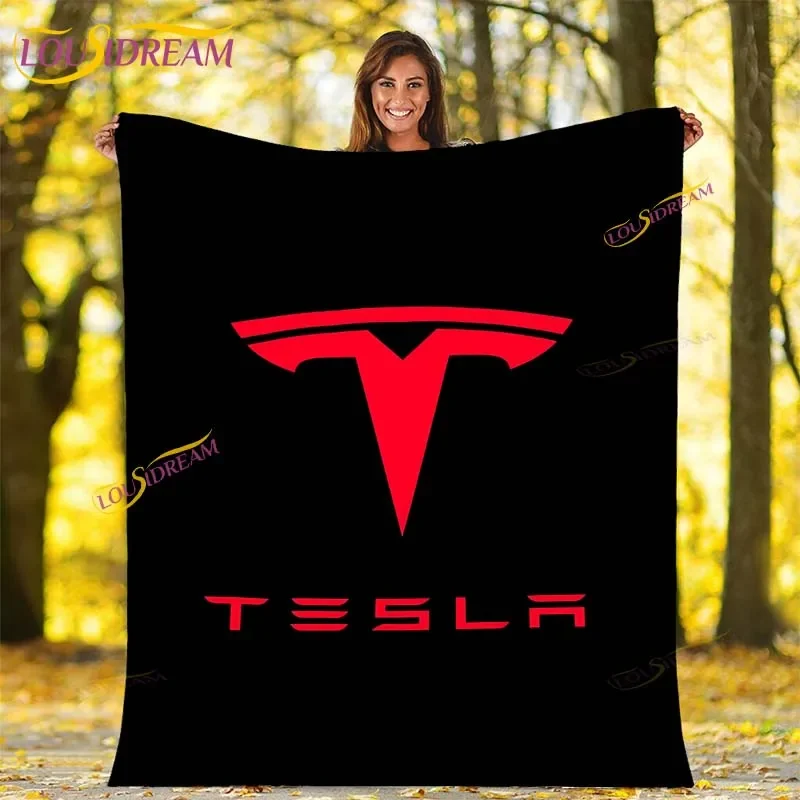 

Tesla Logo Soft Plush Blanket,Flannel Blanket Throw Blanket For Living Room Bedroom Bed Sofa Picnic Kids Picnic Banket