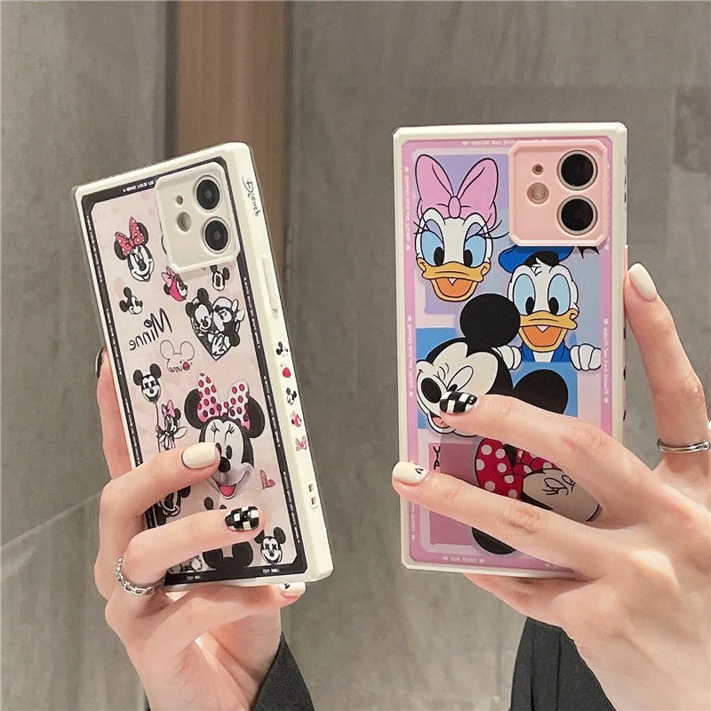 

New Disney Mickey Cartoon Phone Cases For iPhone 12 11 Pro Max XR XS MAX X 7/8Plus 2022 Couple Soft Silicone Cover Gift