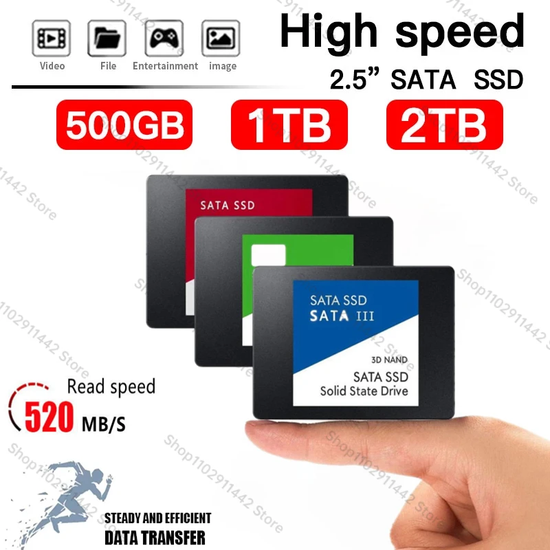 

Original SATA 4tb SSD 2.5Inch High Speed SSD 500G 1TB 2TB Large Capatity Internal Solid State Drive For PC Desktop Hard Drives