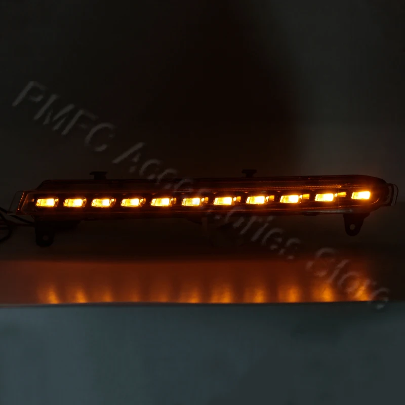 PMFC LED DRL Daytime Running Lights Turn Signal Light Daylight 12V White For Audi Q7 2007 2008 2009 Fog With Yellow |