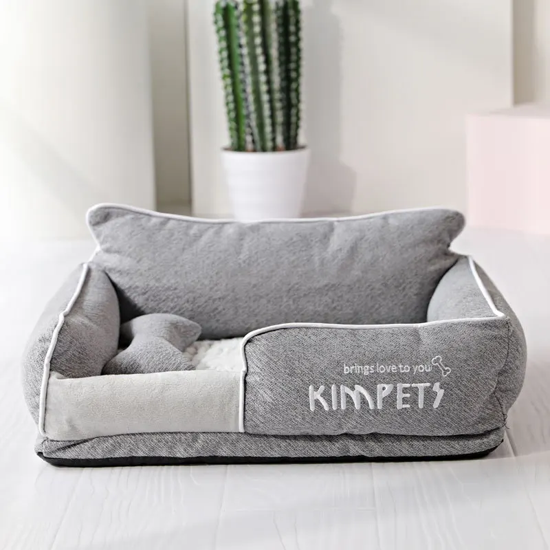 

Dog Beds Warm Sleeping Cotton Puppy Bed Washable Detachable Oxford Cloth Kennel Cat Nest Bottom Waterproof Small Cat&ampDog Nest