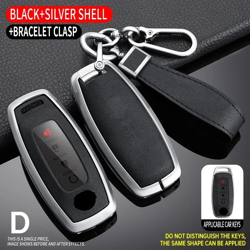 

Кожаный чехол для ключей из цинкового сплава для Nissan Juke 2023 X-trail T33 Qasqhai J12 2022 Ariya Altima Teana2 3 4 5 кнопок ключа