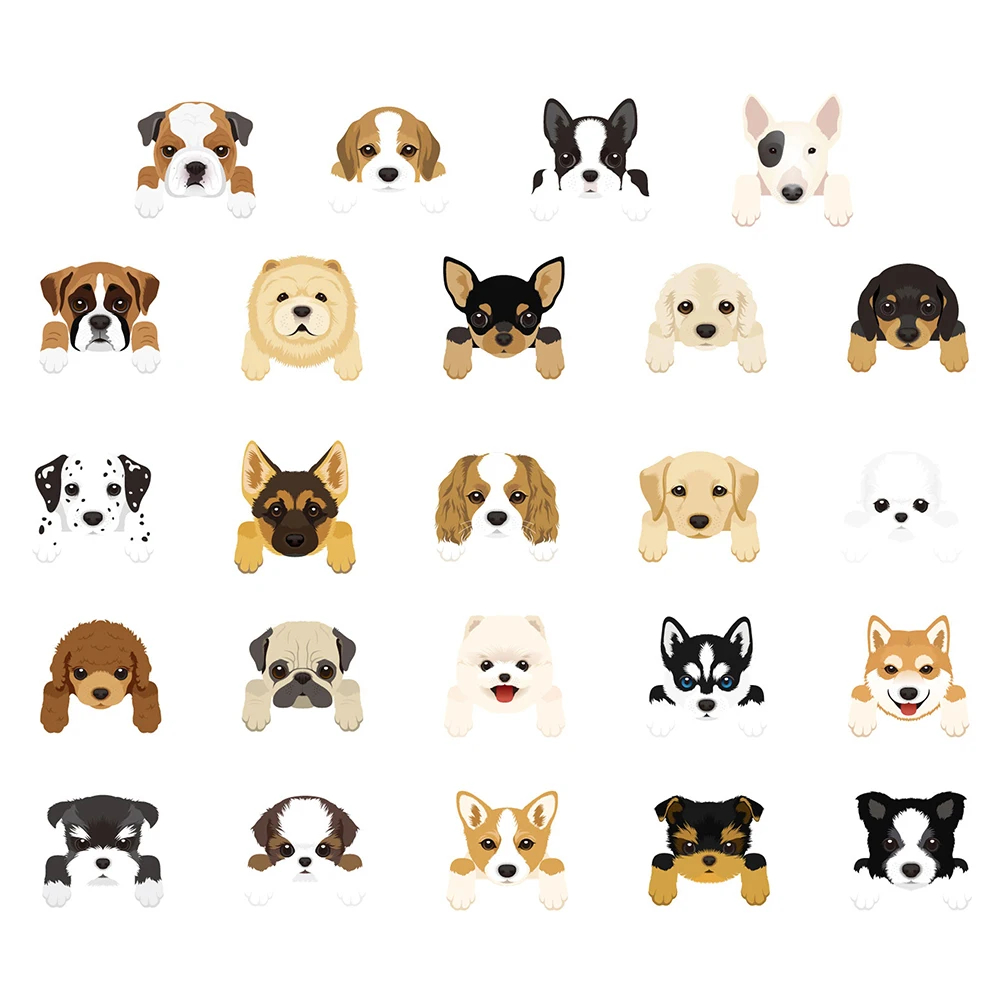 Золотые собачьи топперы для капкейков, набор из 24