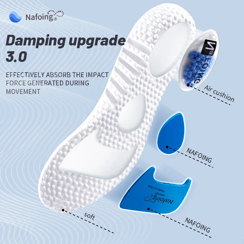 PU Insoles for Shoes Sole Shock Absorption Deodorant Breathable Cushion Running Insoles for Feet Man Women Orthopedic Insoles