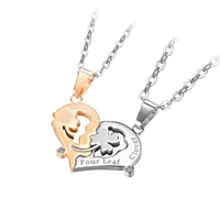 love stitching design fashion simple lovers stainless steel necklace pendant niche