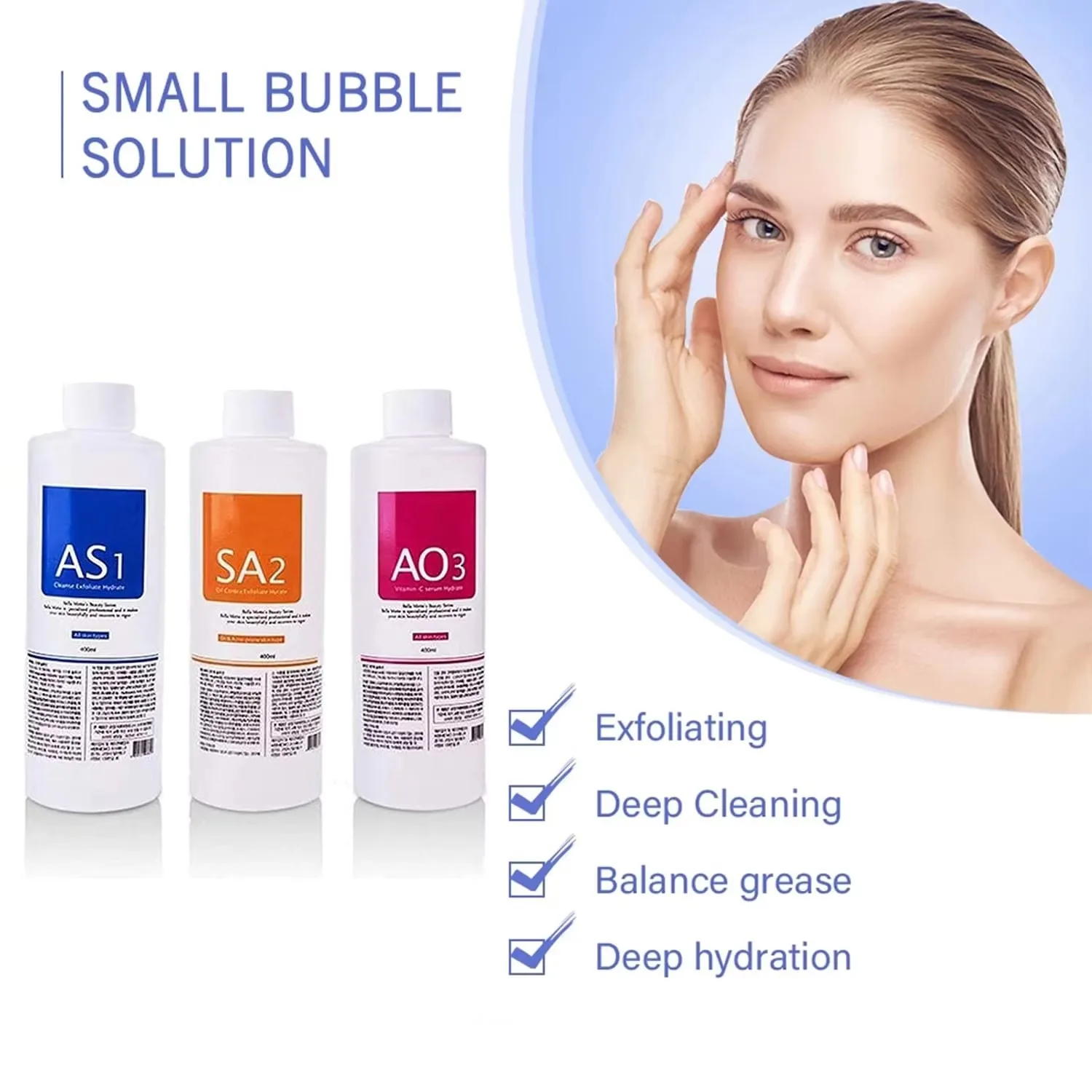 Уход за кожей лица AS1 SA2 AO3 Hydro Aqua Peel Solution сыворотка для дермабразии маленькая