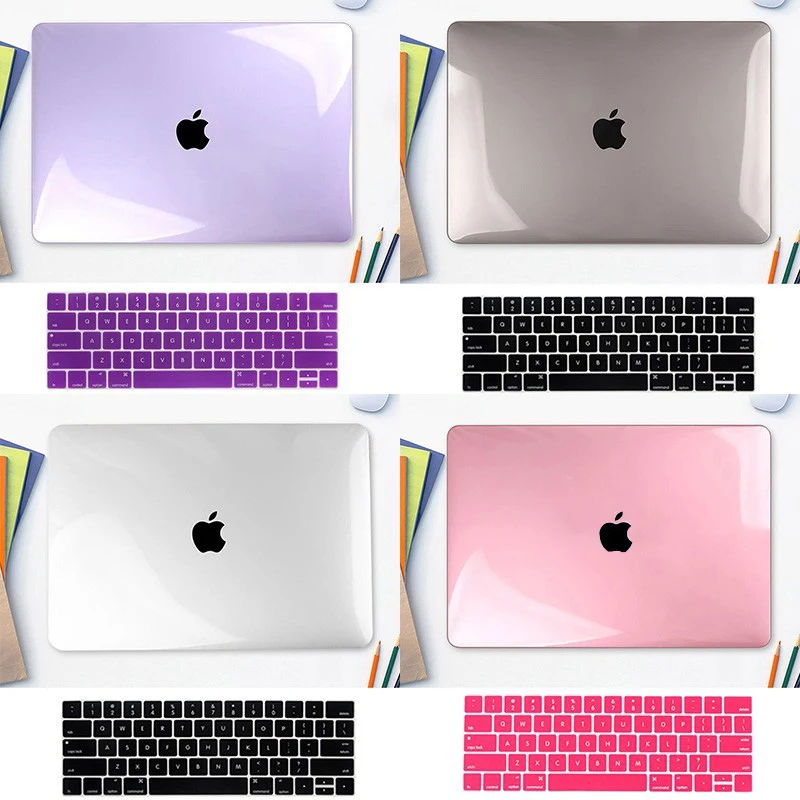 Прозрачный жесткий чехол 11, 13, 15 дюймов для Macbook M1 Chip Air 13 M2 13,6 Pro 13,3 14 16 Touch Bar A2338 A2485 A2681 с крышкой для клавиатуры