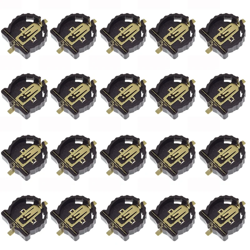 

20PCS CR1220 CR1225 Button Battery Holder 3V Button Battery Holder Plating Temperature