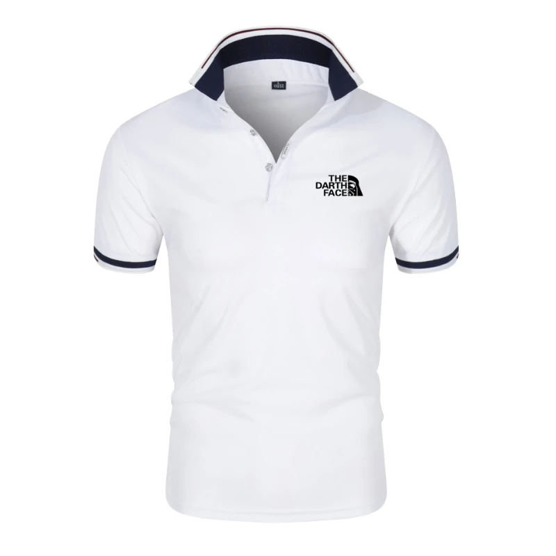 

2023 Summer High Quality Polo Men's Short Sleeve T-Shirt Slim Lapel Solid Color Top Business Shirt