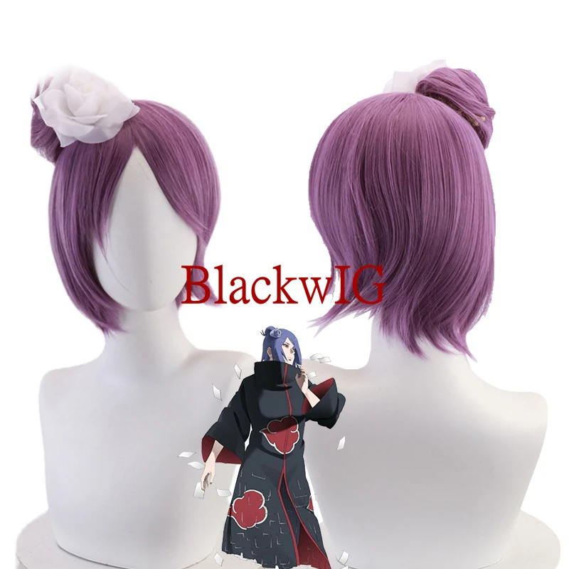 

Anime Cosplay Akatsuki Konan Cosplay Wig For Women Girl Unisex Hair Wigs