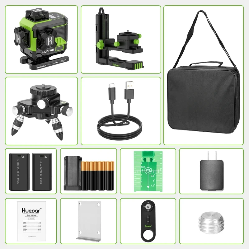 Huipar 4d 16-линейный перекрестный лазерный уровень z04cg ЖК-экран Bluetooth и пульт