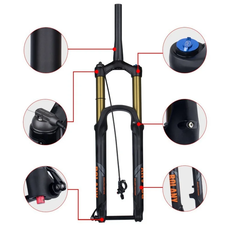 Фото Вилка BOLANY MTB с воздушной амортизацией 27.5 29 34 мм 160 175 мм Boost 15x110 дисковый тормоз №3