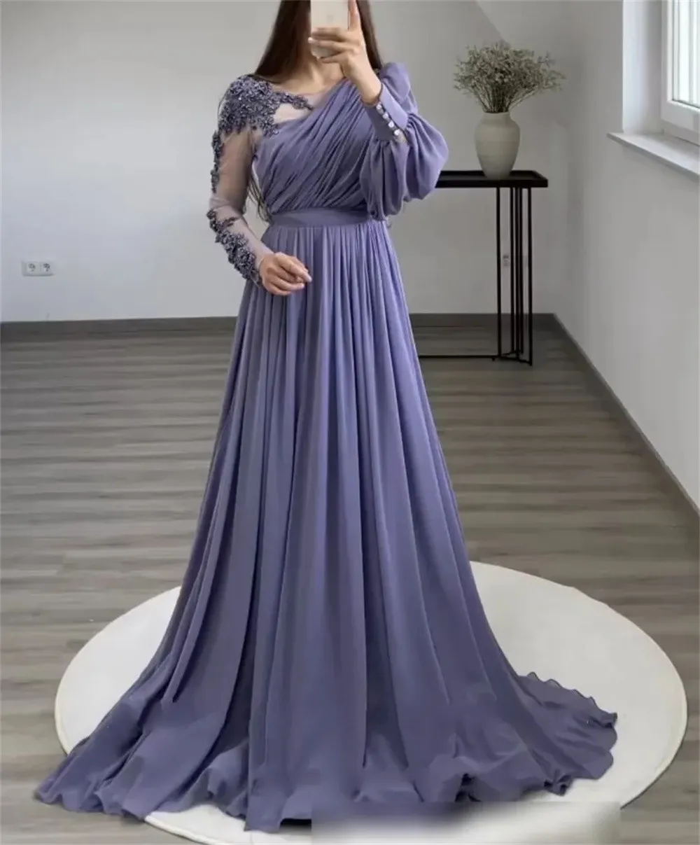 

Fashion Evening Dresses 2023 Long Puffy Sleeves Beaded Green V-Neck Side Split Formal Celebrity Prom Gowns Vestidos De Fieast