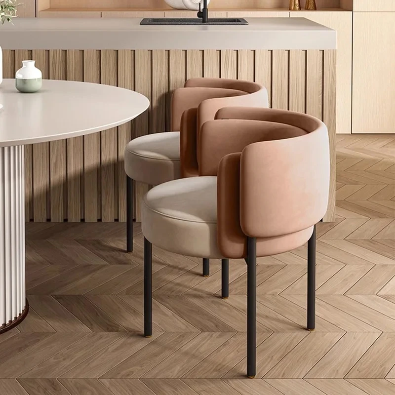 Современные роскошные обеденные стулья из льна искусственной кожи домашние