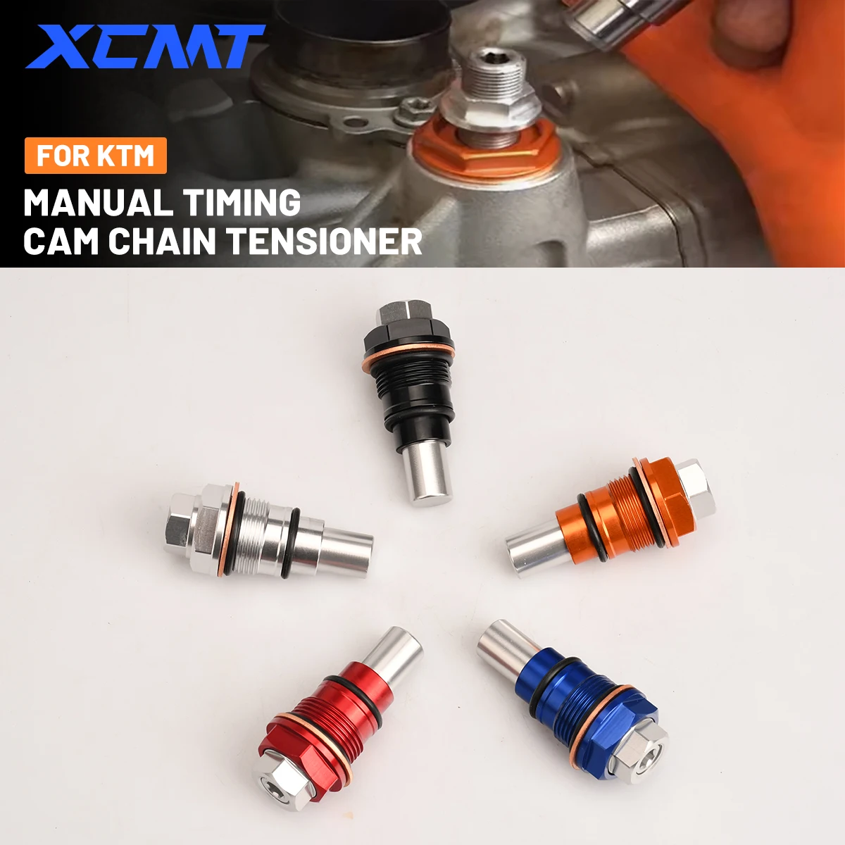 Фото Натяжитель цепи кулачка ГРМ для KTM 250 350 450 530 EXC EXC-F XC-W XCF SXF SXS-F XCF SIX-DAYS, удерживающий болт регулятора мотоцикла №1
