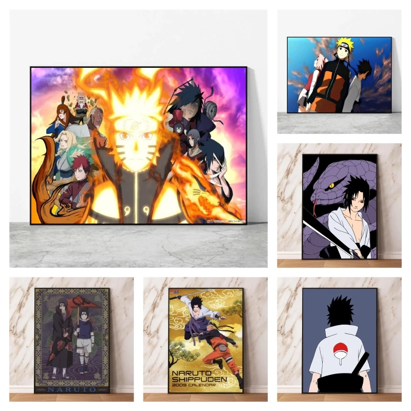 

Poster and Painting Naruto Uchiha Sasuke Modern Home Friends Gifts Classic Decorative Comics Pictures Living Room