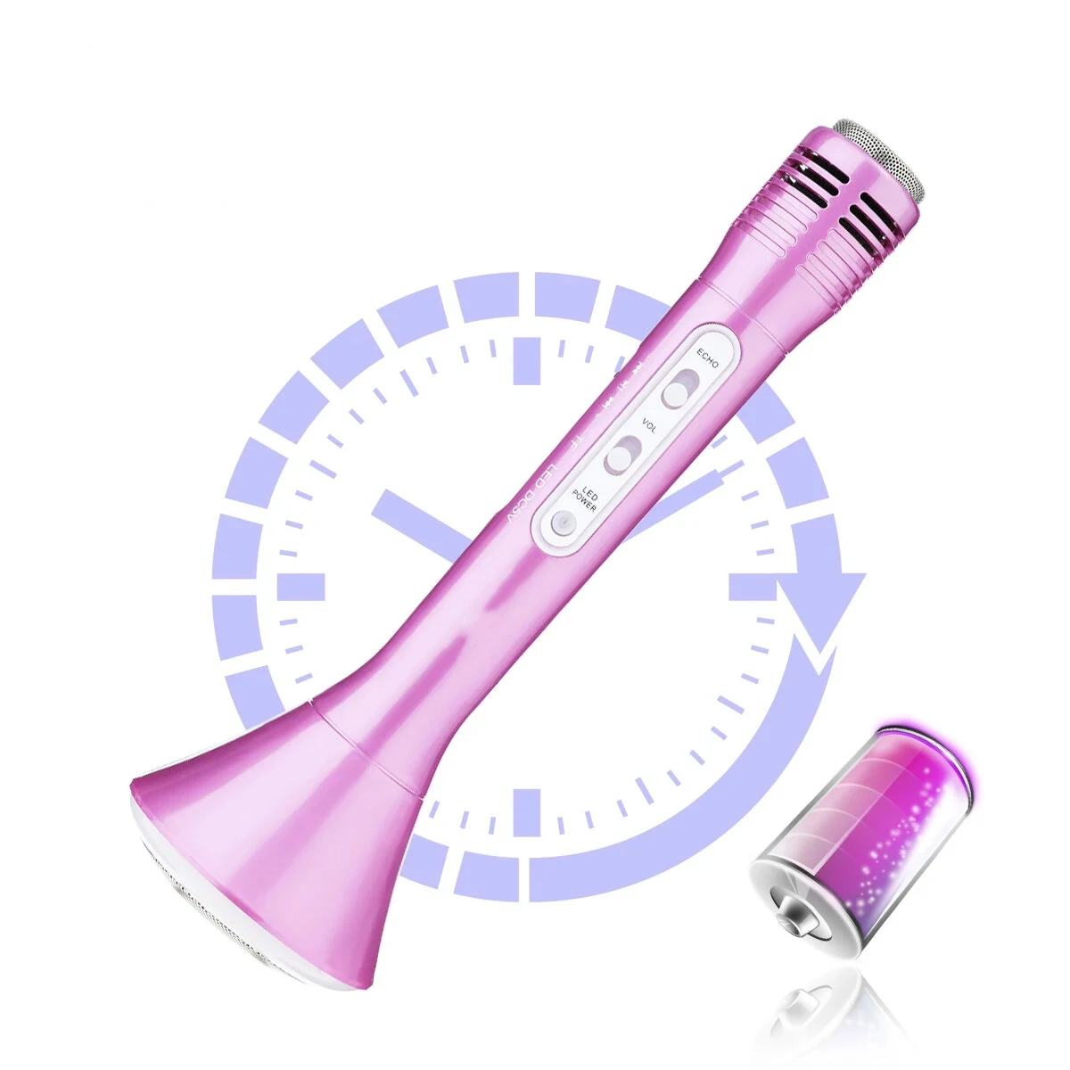

Bluetooth Wireless Karaoke Microphone 1200mAh Portable Singing Bar Microphone Speaker