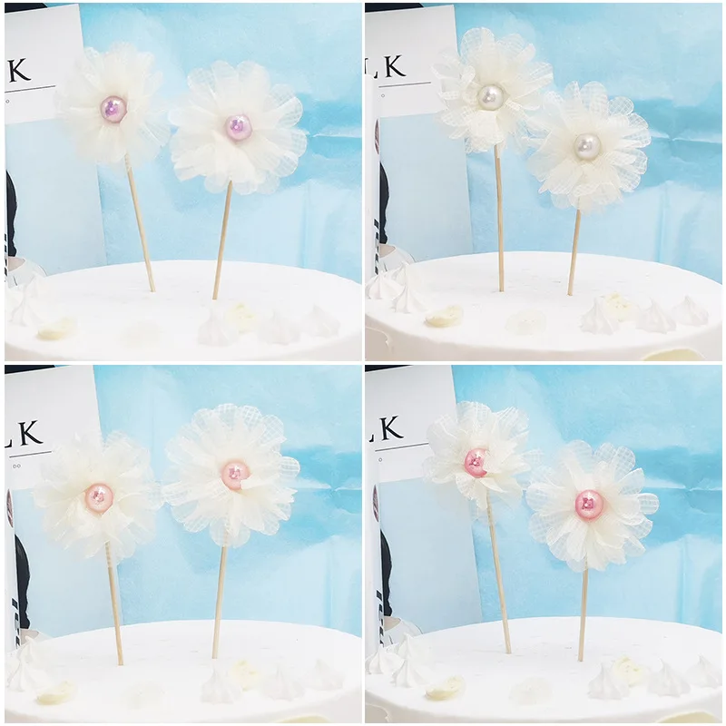 

Daisy Cake Decorations Flower Fencing Cake Topper for Children‘s Day Party Supplies Birthday Dessert Cute