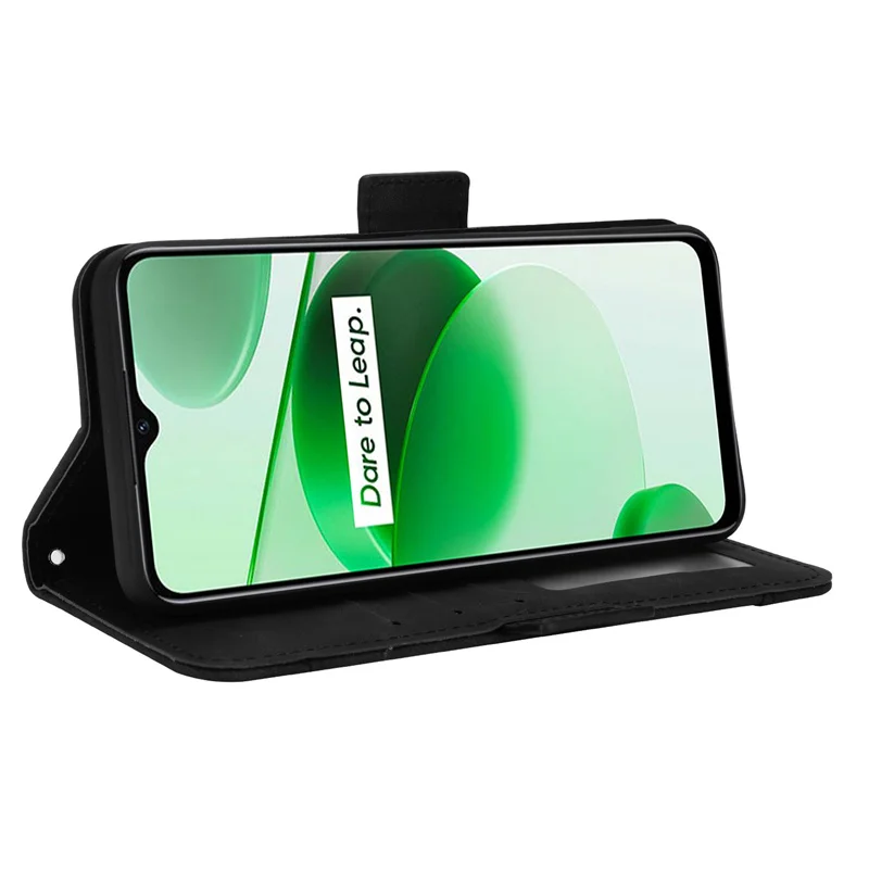 Кожаный чехол-книжка для телефона Realme C35 RMX3511 с отделением карт