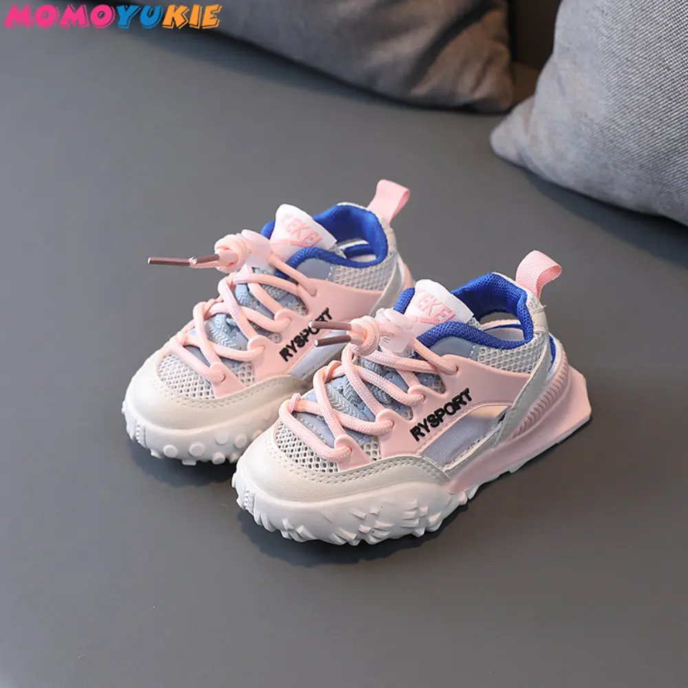 

Детские сетчатые дышащие кроссовки Новинка весна-осень 2022 повседневная обувь на мягкой подошве для девочек для мальчиков Нескользящая дет...