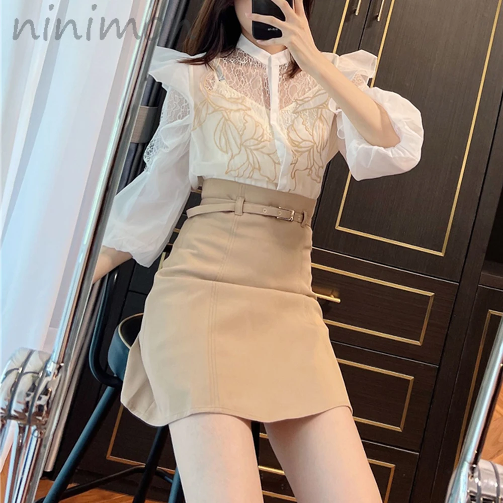 Блузка женская кружевная с вышивкой коротким рукавом | Женская одежда