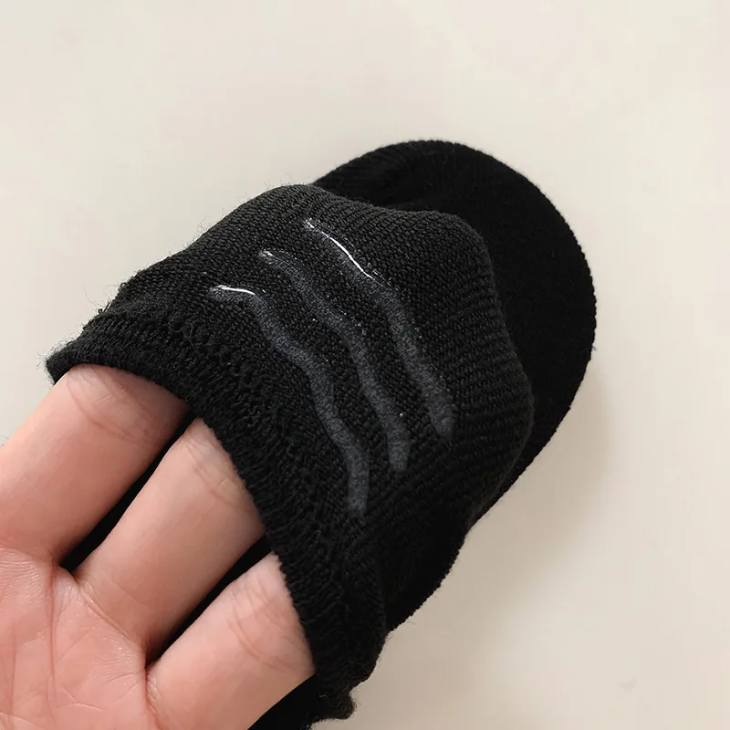 5Pairs Cotton Women's Socks Embroidered Smiley Face Solid Color Boat Socks for Women Summer Silicone Non-slip Invisible Sock