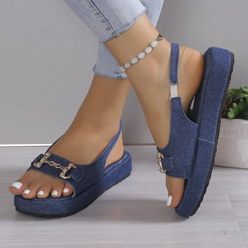 2023 Summer Fashion Ladies Platform Sandals Outdoor Leisure Large Size Shoes for Women Flat Sandalias De Mujer