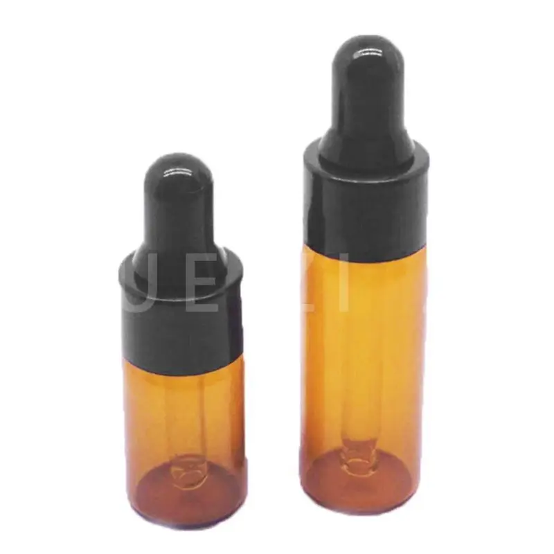 

50pcs Empty Amber Glass Dropper Bottle with Pipette Refillable Essential Oils Travel Bottle Container Makeup 1ML 2ML 3ML 5ML