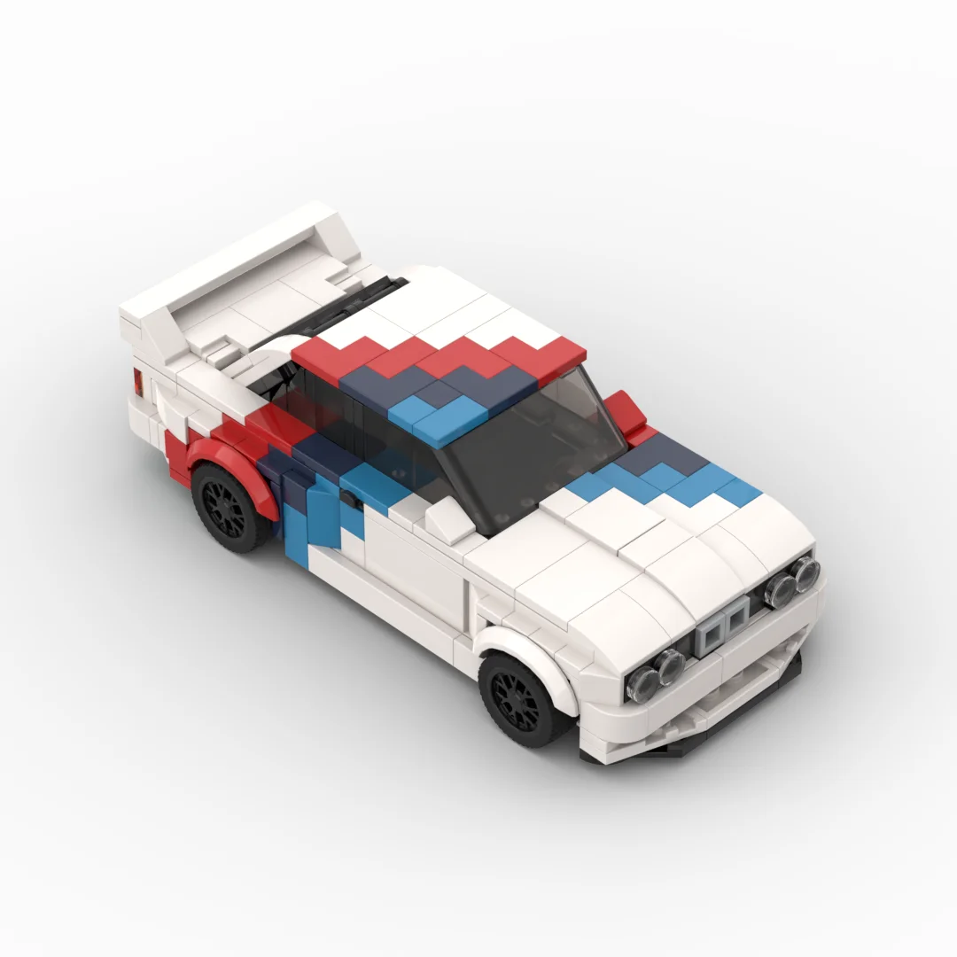 Фото MOC Технические 455 шт. M3 E30 Гоночный спортивный автомобиль Гоночный автомобиль Строительные блоки Кирпич Креативные гаражные игрушки №4