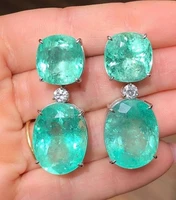 new fashion round imitation palaiba earrings emerald large water drops european and american exaggerated earrings female