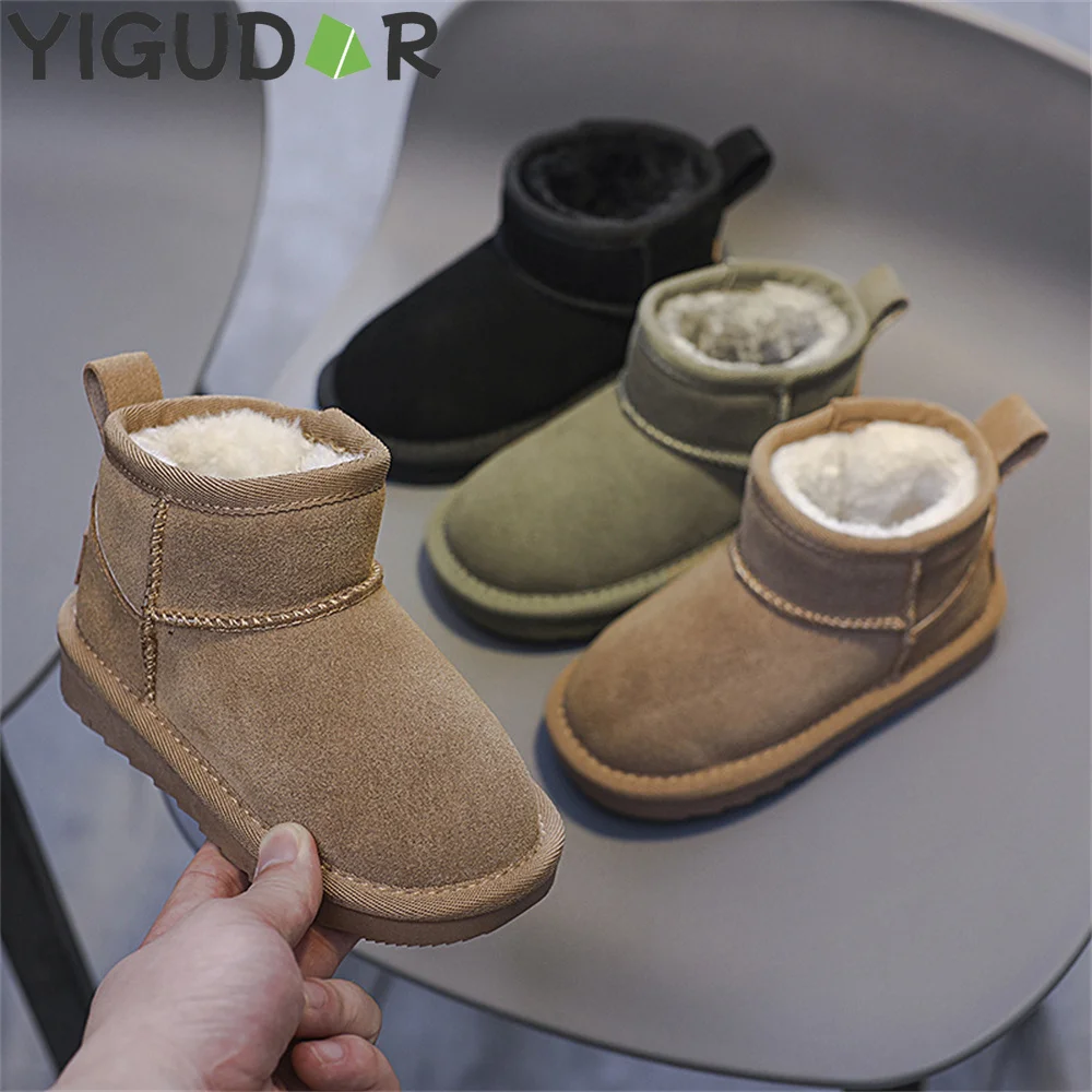 

New Winter Children's Cotton Shoes Non-slip Soft Toddler Shoes Snow Boots Baby Plus Velvet Thick Breathable Warmth Girls' Shoes