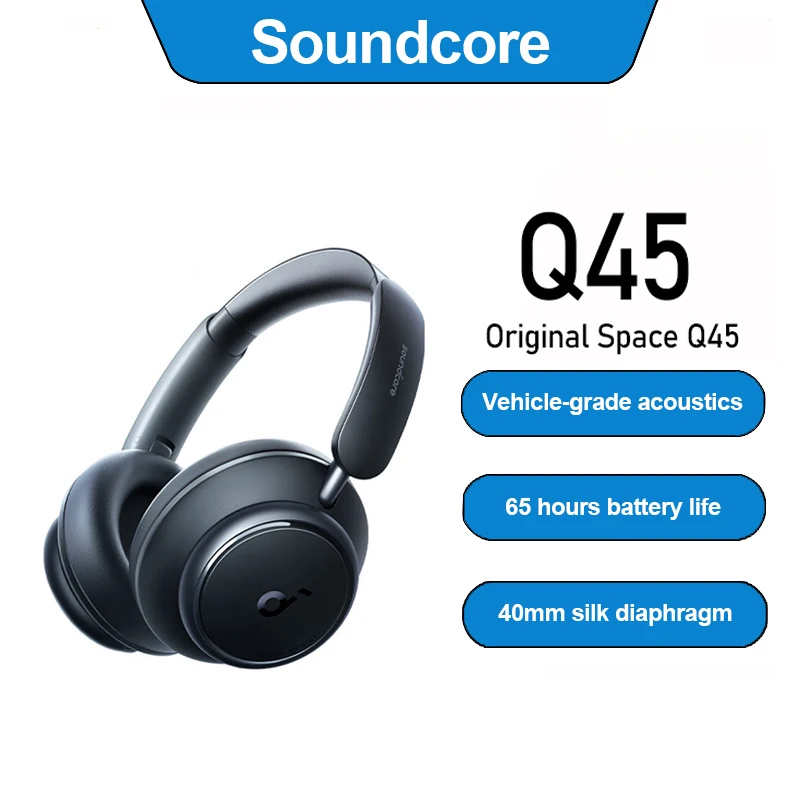 

Новые беспроводные Bluetooth-наушники Soundcore Space Q45, тройные динамические активные шумоподавляющие LDAC-наушники для iPhone 14 Pro max