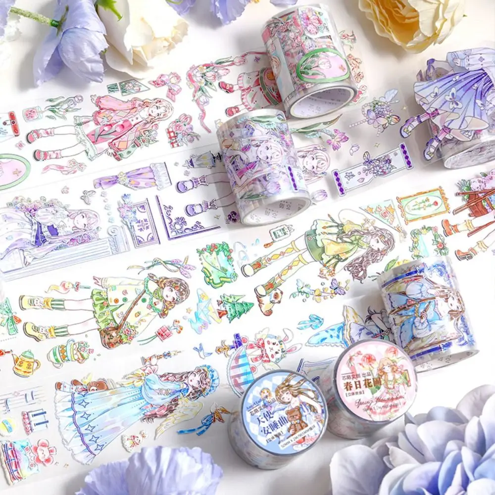 

Album Decoration Young Girl Series Collage Tape Handmade Aesthetic Dreamy Girl Collection Masking Tape PET DIY Crafts Students