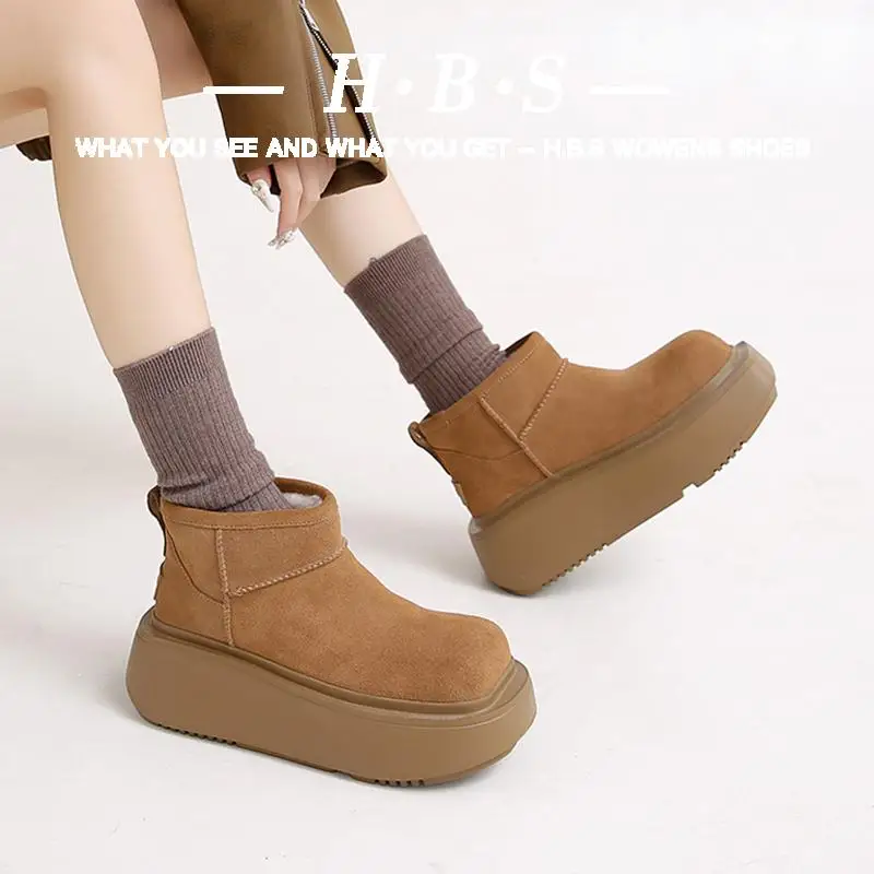 Обувь Зимние ботинки Женские австралийские с круглым носком-Женские ботильоны в