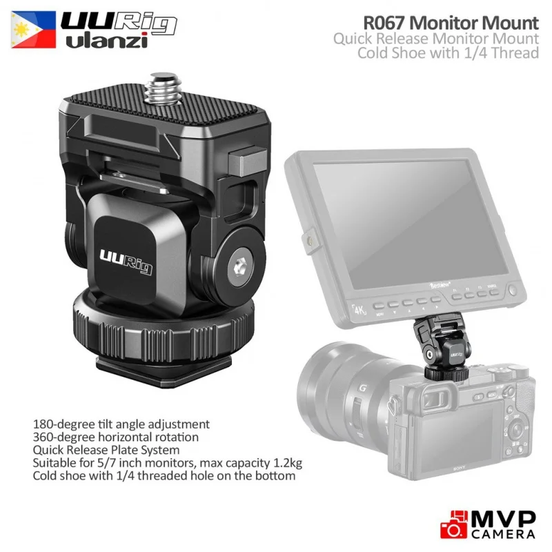 

Быстросъемное крепление для монитора ULANZI UURig R067 с холодным башмаком и камерой MVP с резьбой 1/4