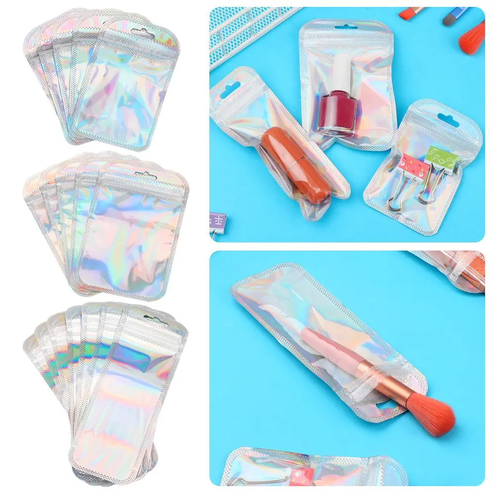 

50pcs/bag Thicken Iridescent Jewelry Display Resealable Self Sealing Bag Packaging Bag OPP Bags Zip lock Pouches