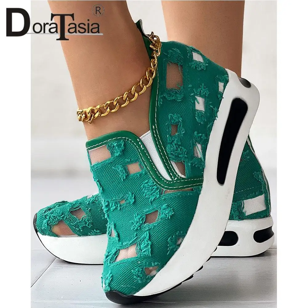 

Big Size 42 women's Spring Summer Sneakers Fashion Hollow Platform Increasing High Heels women's Flats Casual Autumn Woman Shoes