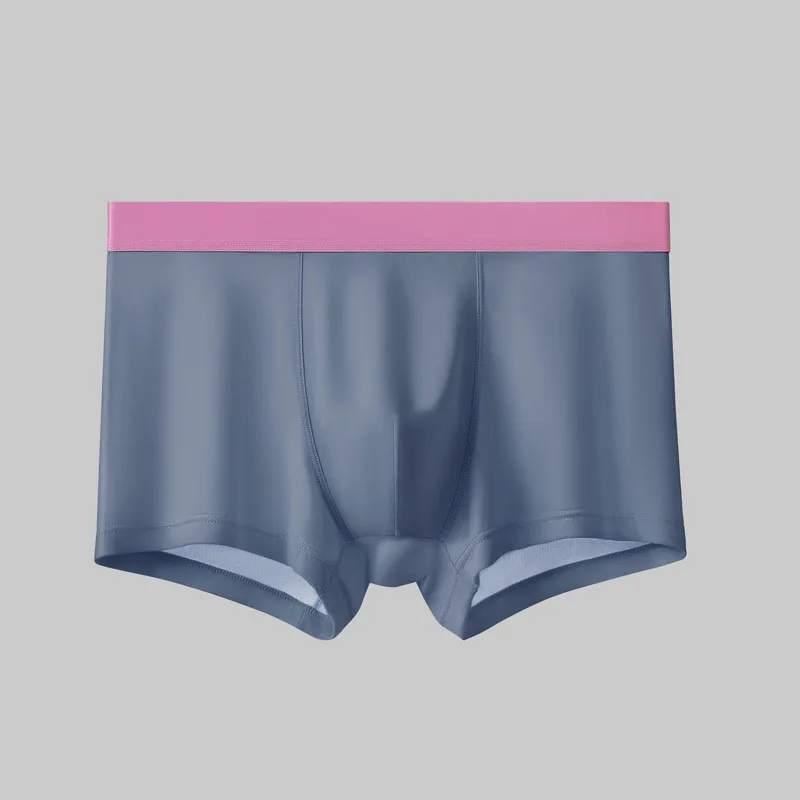 Men's Underwear Cool Ice Silk Breathable Flat Corner Pants Summer Thin Shorts    3PCS