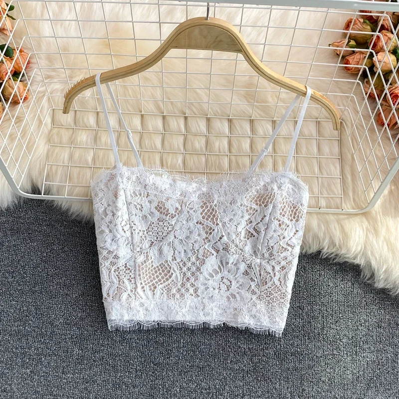 Комплекты полых юбок с кружевным крючком и цветочным принтом жилет-бретелька