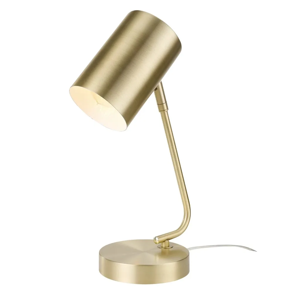 

Modern Matte Gold Swing Arm Desk Lamp with Lampshade Reading Light Can Be Rotated Activated By Touch