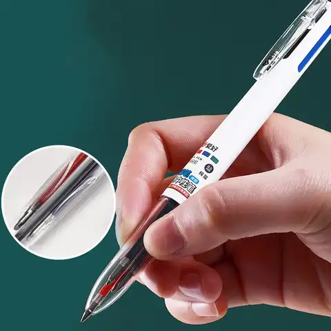 Ручка гелевая Выдвижная 4 в 1, 0,5 мм, черная, синяя, красная