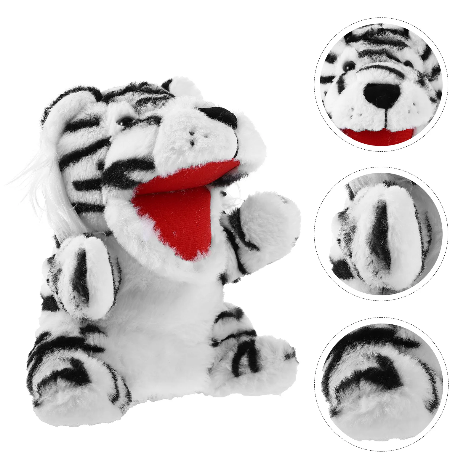 

Soft Animal Plush Toy with Movable Mouth Tiger Hand Puppet Interactive Storytelling Hand Puppet