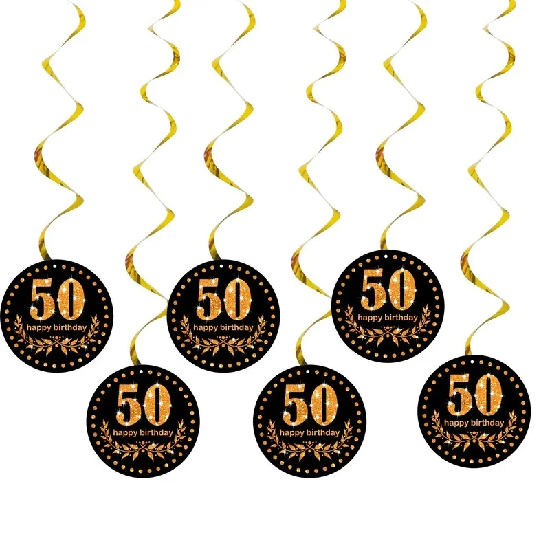 

Спиральные подвесные украшения для дня рождения, набор из 6 штук