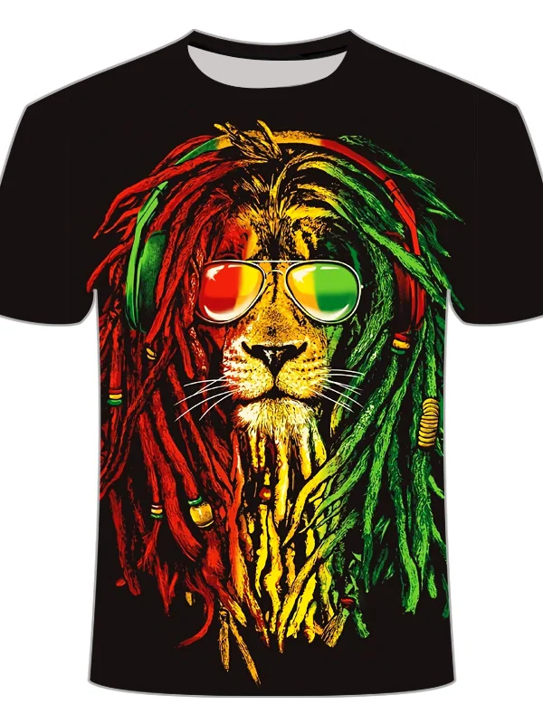 

New Summary lion do But 3d T shirt animal pattern circular neck Short Sleeve Fashion Breathable. Neutral Great. Tea size XXS-6